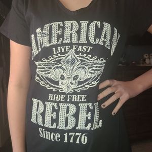 Sequined biker t-shirt